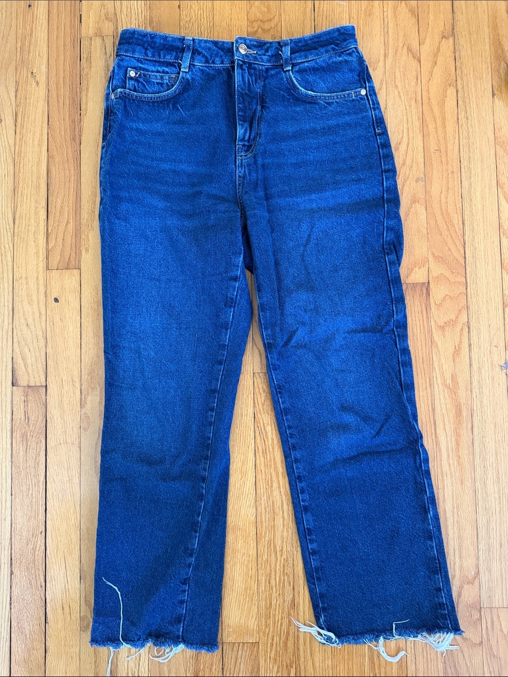 Zara Two-Tone Blue Denim Waistband Jeans